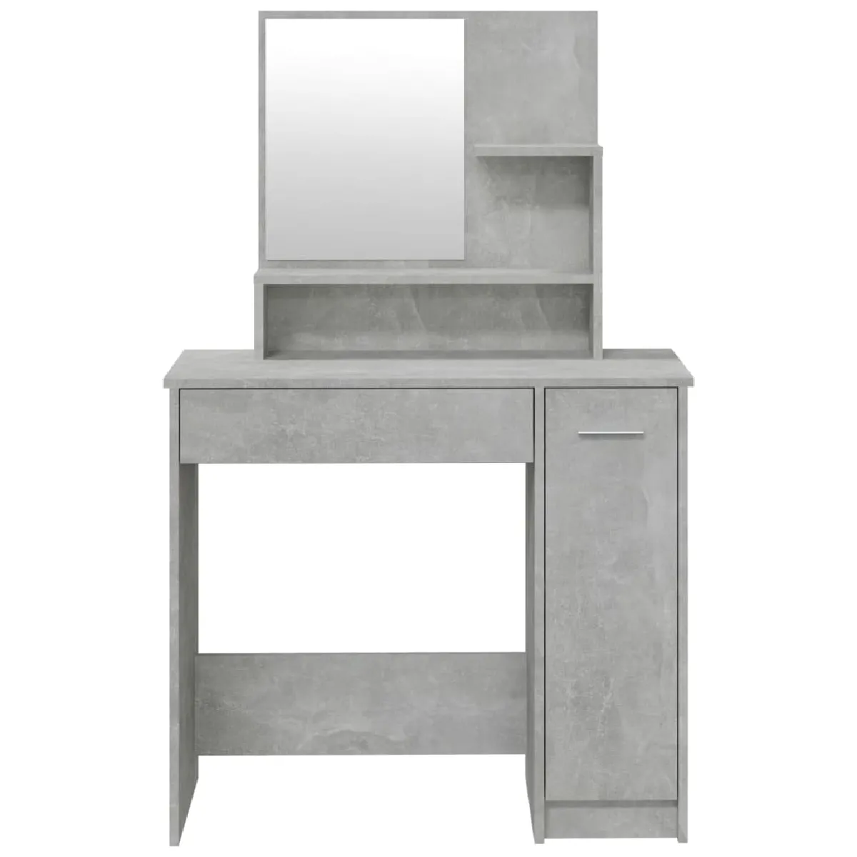 Helloshop26 Ensemble coiffeuse avec tabouret - Gris béton