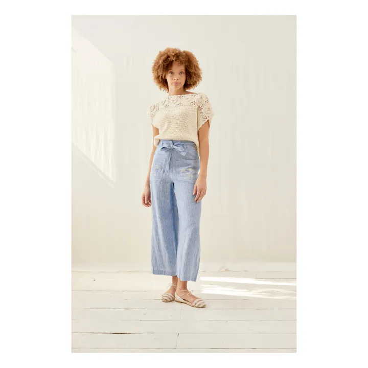 Louise Misha Pull Loria Broderies Fleurs - Collection Femme | Crème