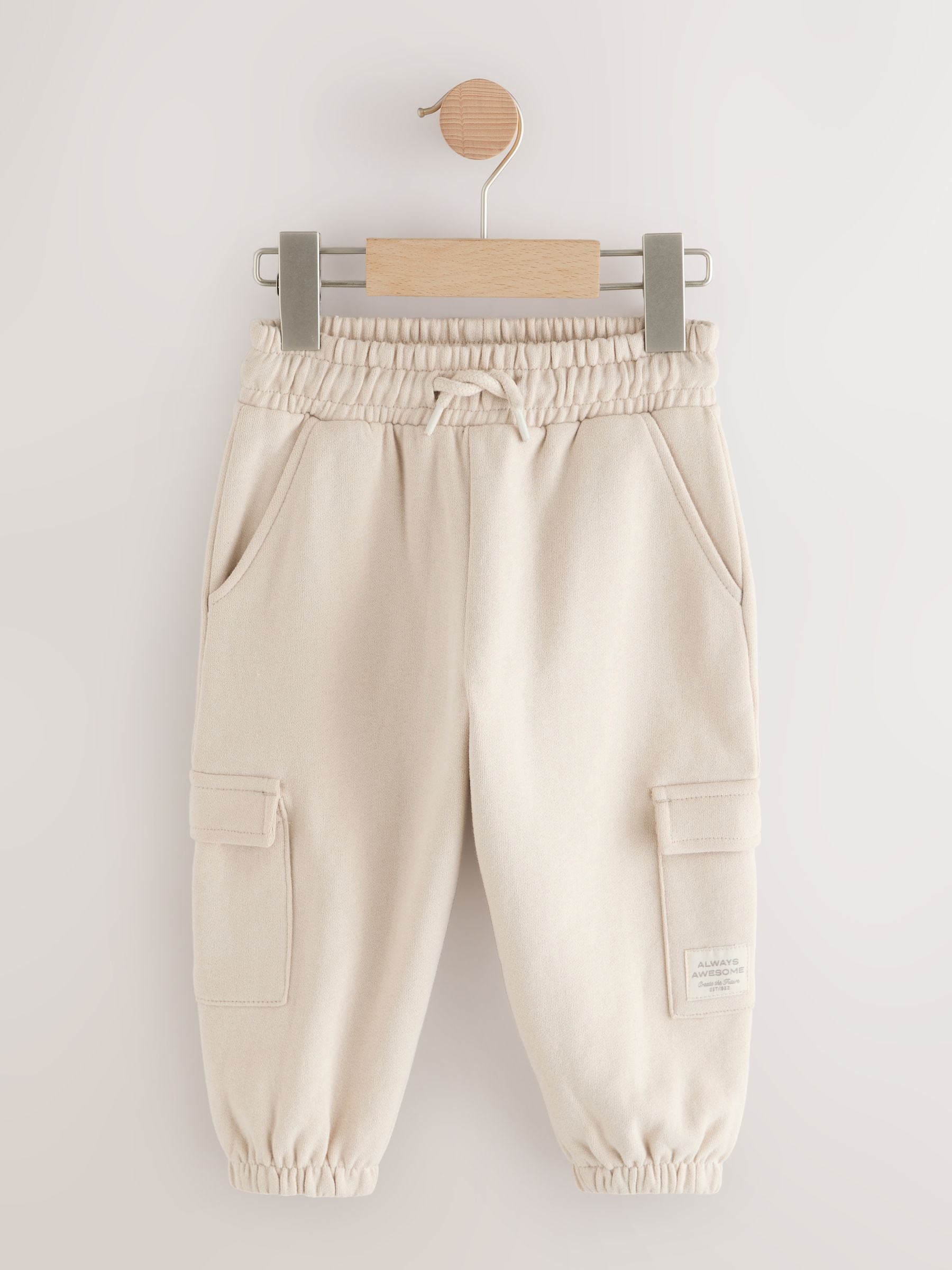 Ecru - Zacht aanvoelende jersey utility joggingbroek (3mnd-7jr)