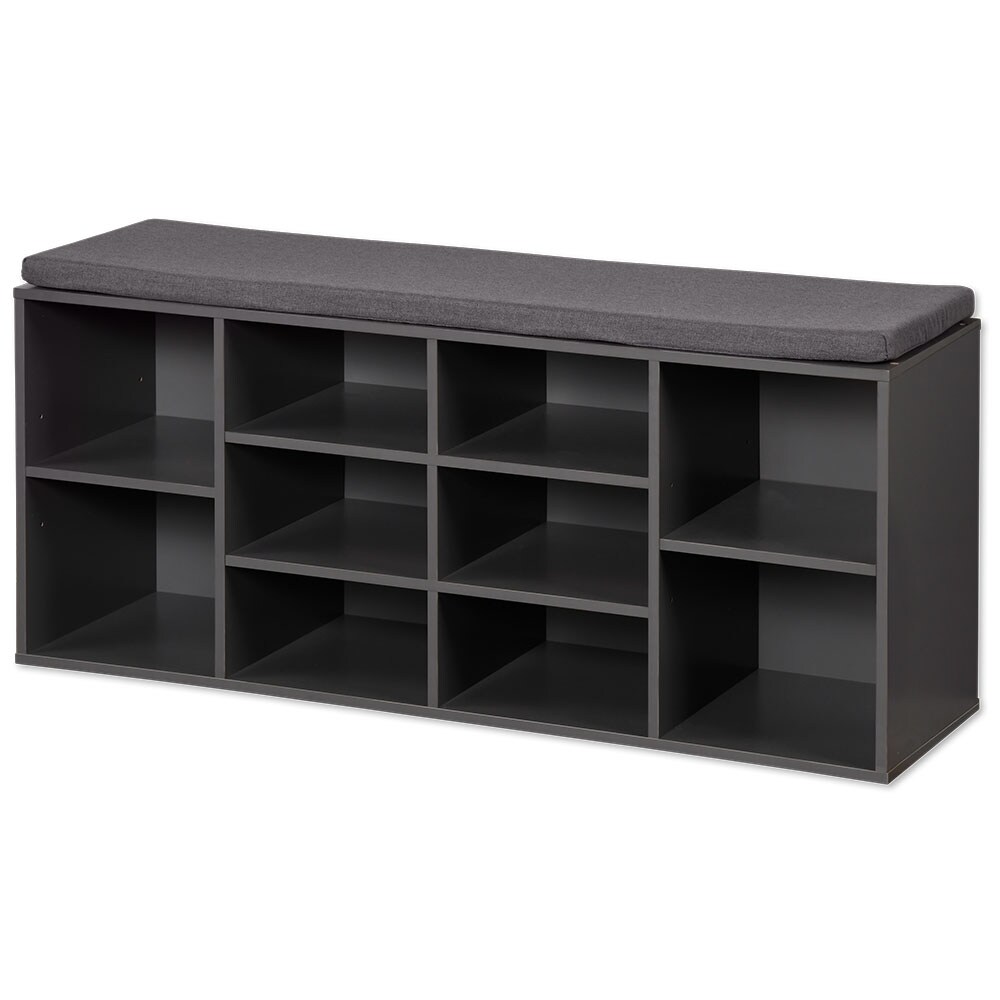 Schuhschrank mit Sitzkissen - Grau/10 Paare - versch. Ausführungen
