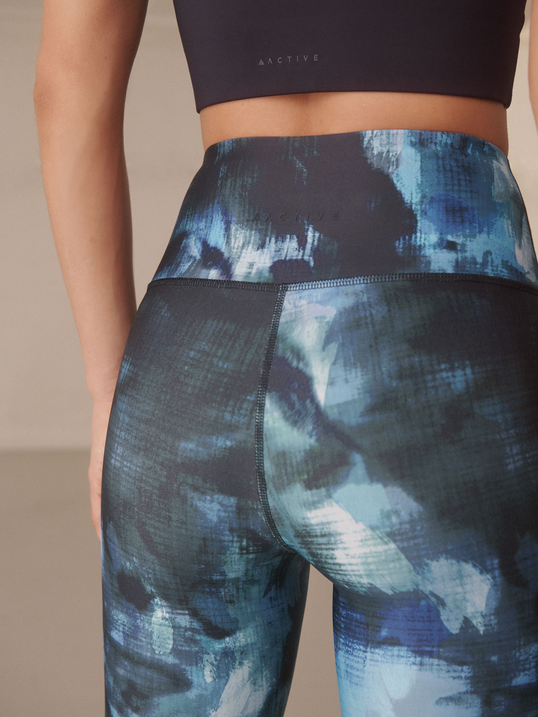 Blue Paint Print - Power Active sportlegging
