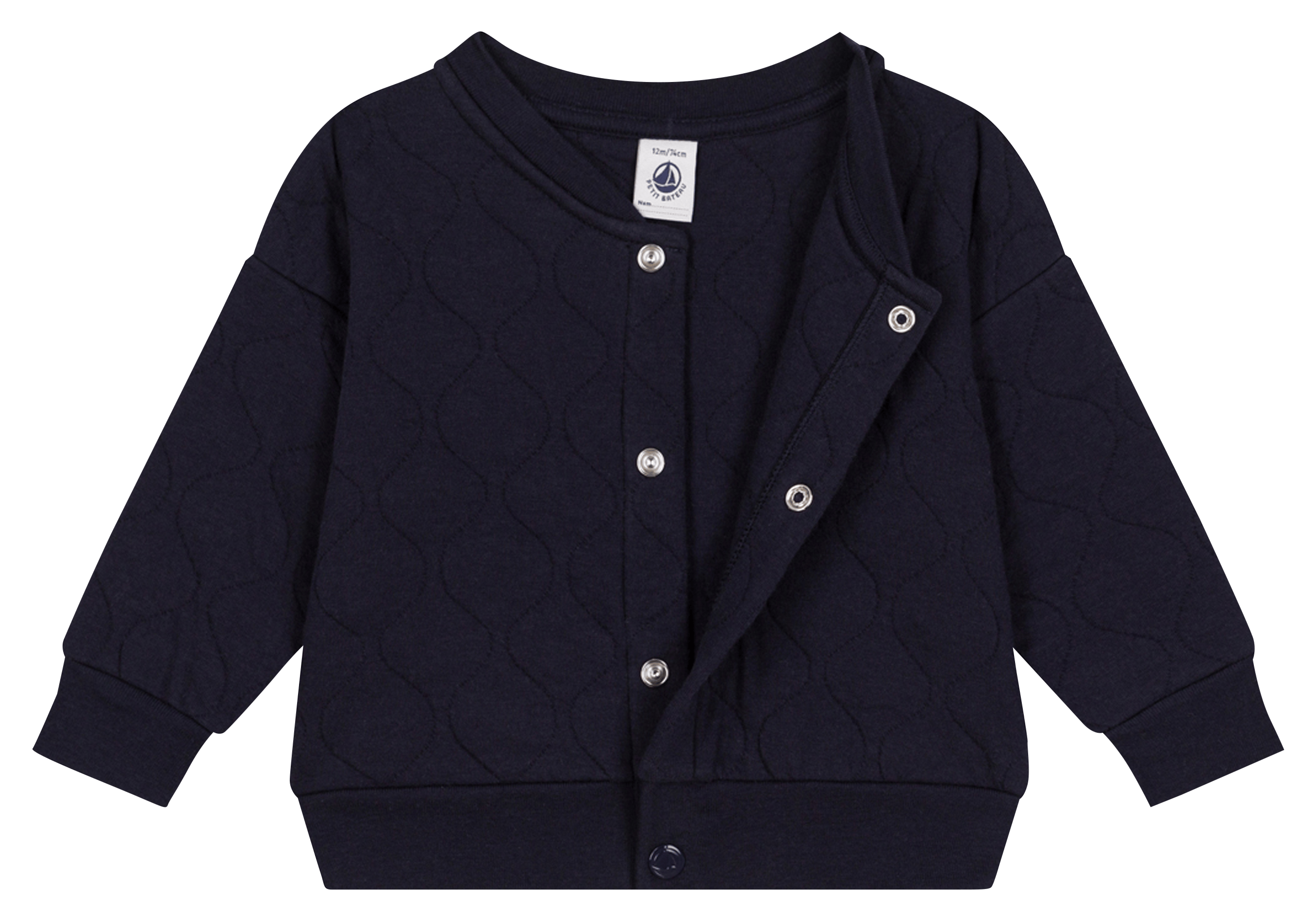 Veste teddy droite en coton mélangé | Bleu