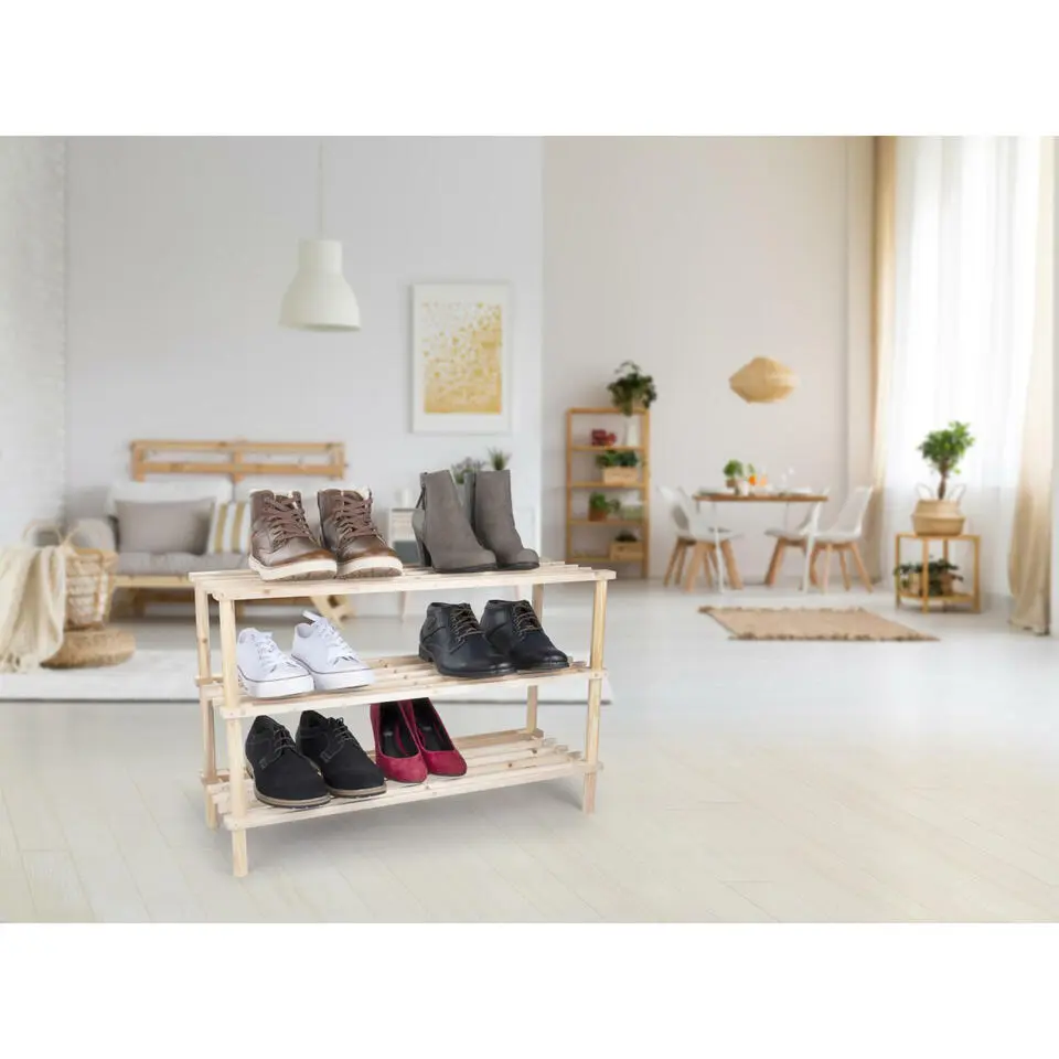 Alpina Schoenenrek - hout - 3-laags - 74 x 26 x 48 cm