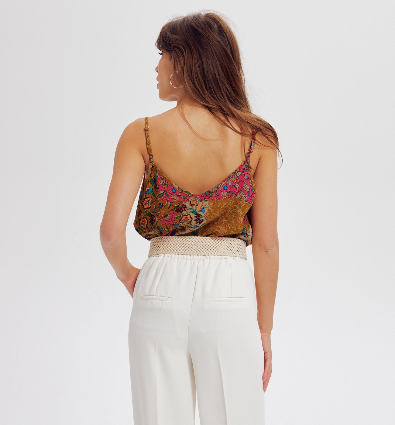 Top à fines bretelles Femme - Imprimé multicolore
