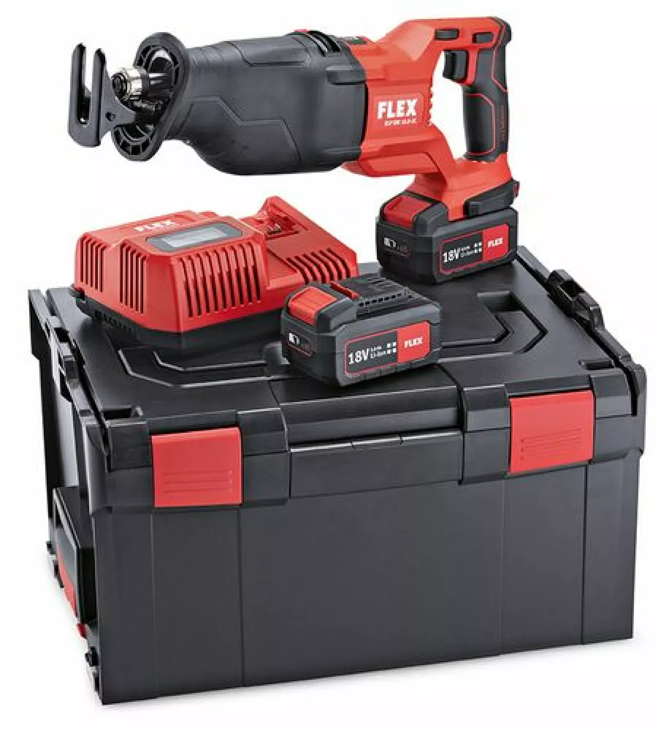 Flex RSP DW 18.0-EC/5.0 Set 18V Li-Ion Accu Reciprozaag set (2x 5,0Ah) in L-Boxx - koolborstelloos