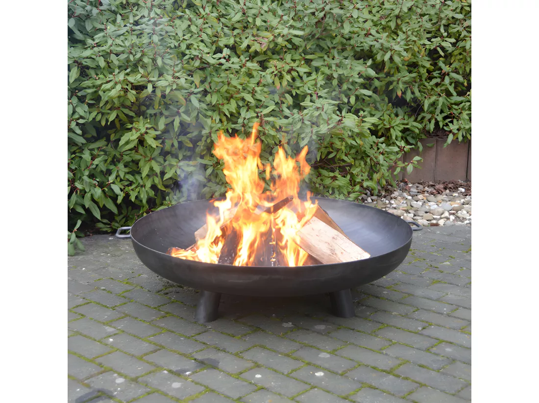Brasero en métal - Coupe ronde - D 100 cm x H 30 cm - Noir