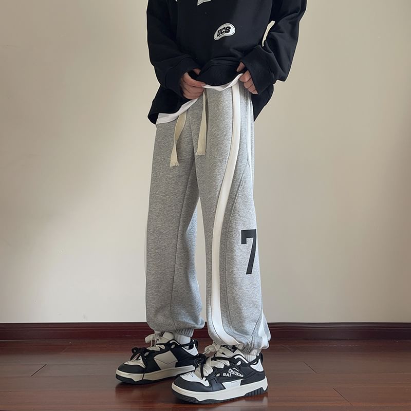 Lingaris - Joggingbroek met trekkoord in de taille, nummering en print, rechte pijpen