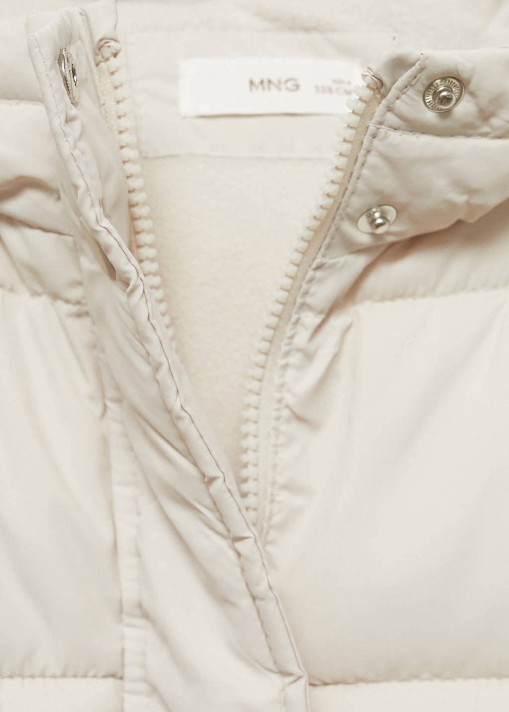 Mango Kids gewatteerde winterjas naturel wit