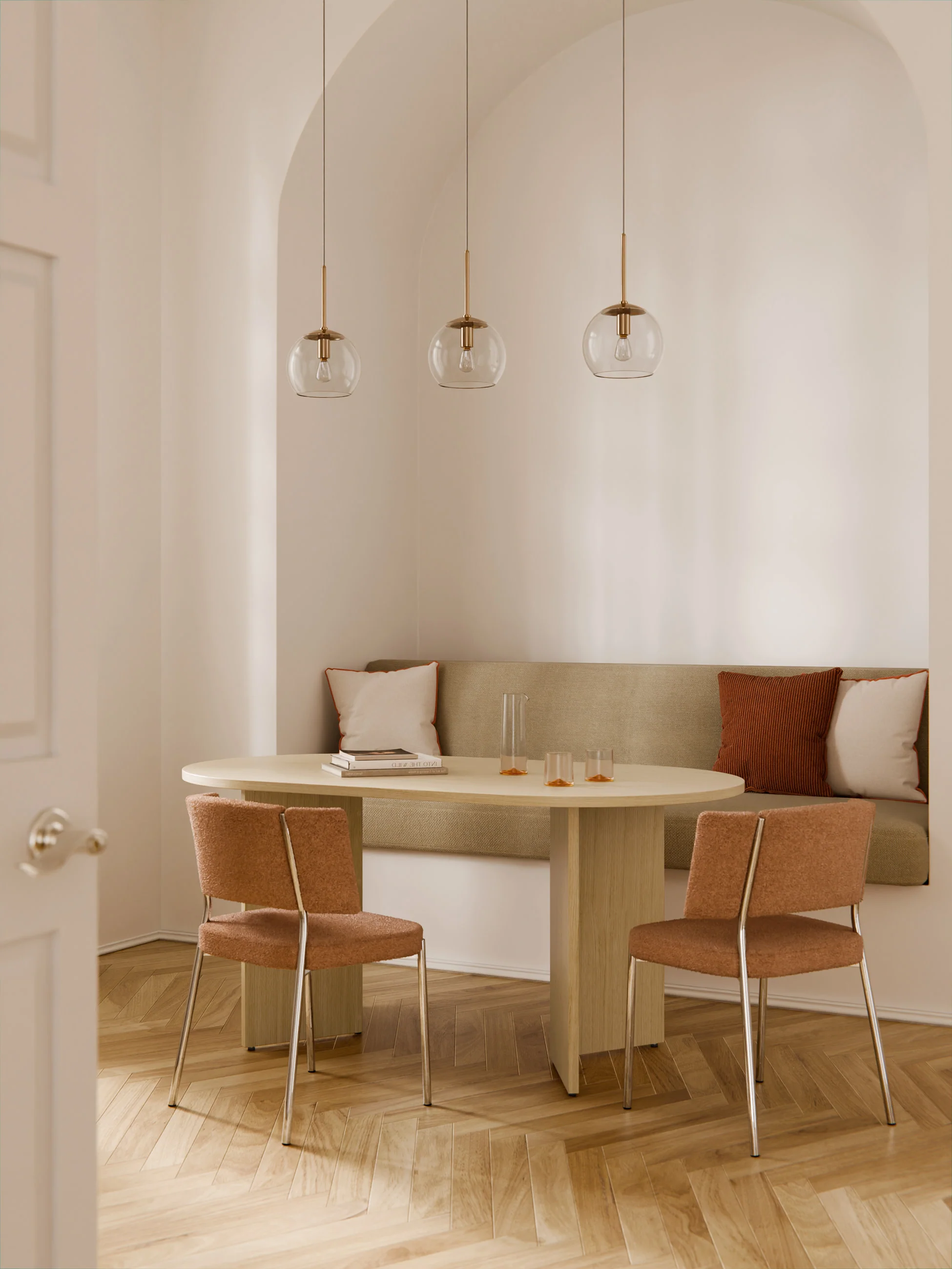 Ovale houten eettafel Toni, in verschillende formaten
