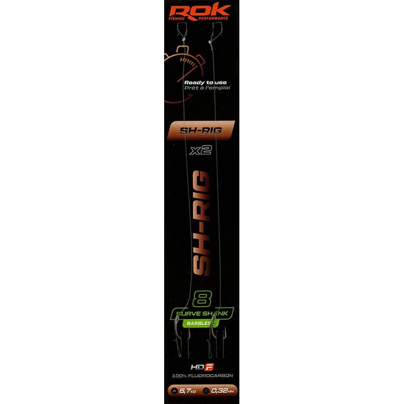 Bas De Ligne Rok Fishing Soft Hair Sh-Rig Curve Shank Barbless - Par 2
