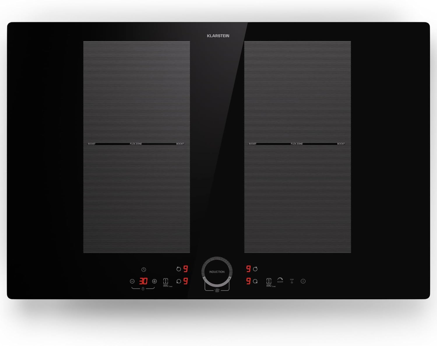 Klarstein Induktionskochfeld 4 Platten - 7000 Watt Induktionskochfeld mit Touch-Bedienfeld & Timer