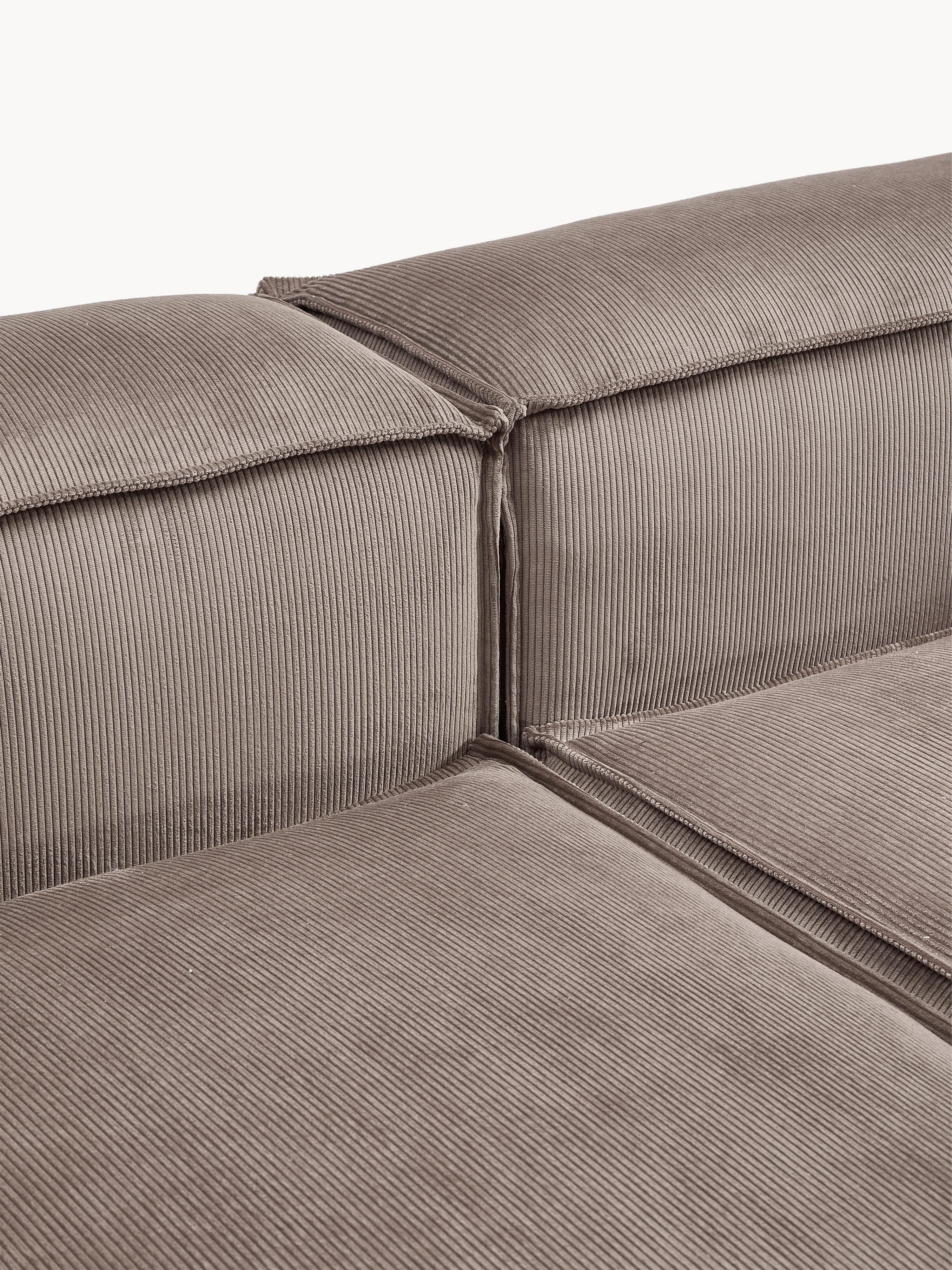 XL modulaire hoekbank van ribfluweel Lennon (4-zits)