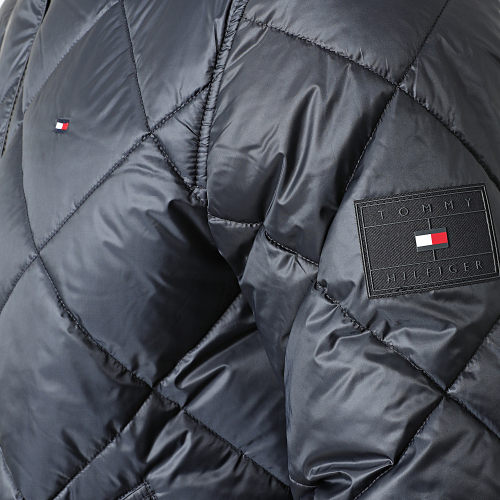 Veste Zippée Capuche Diamond Quilted 9617 Bleu Marine