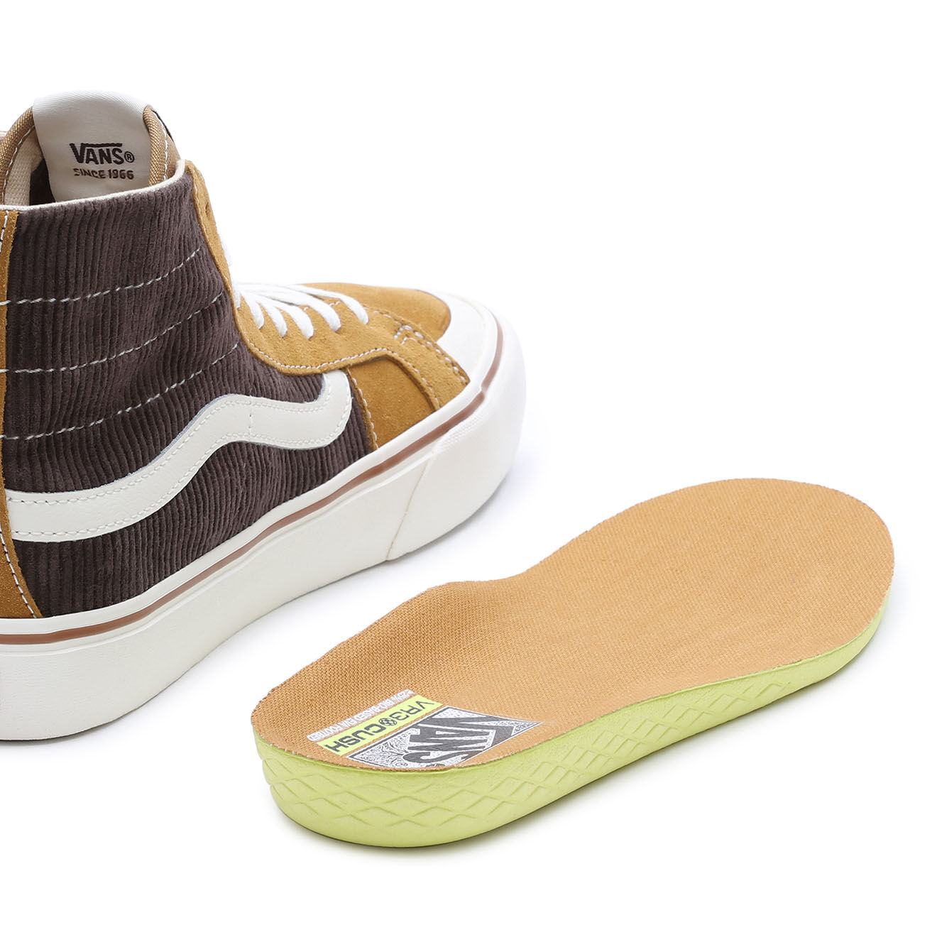 Vans Baskets en Velours de Cuir & Velours côtelé SK8-Hi 138 Decon VR3 S marron