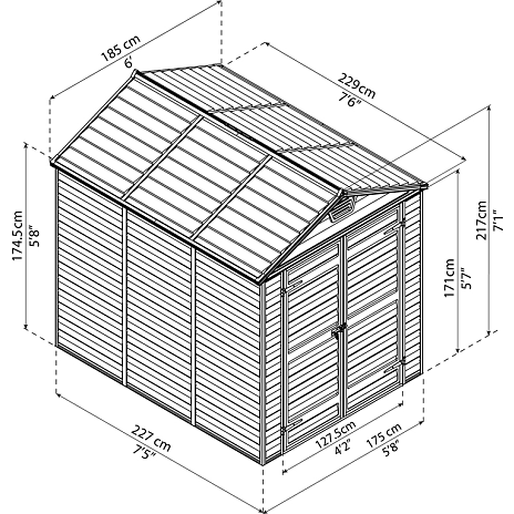Skur Palram - Canopia Skylight 4,2 m2 - midnatsgrå