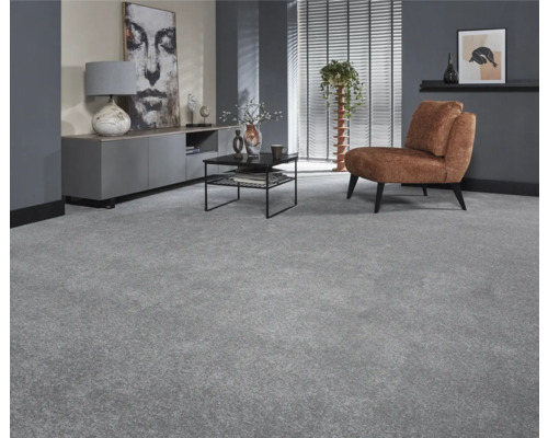 Percy grijs FB77 gekreukt velours tapijt, 400 cm breed (verkocht per meter)