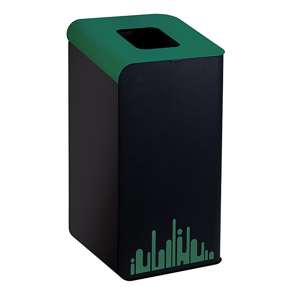 Borne à déchets modulaire Rubik 80 litres noire verte