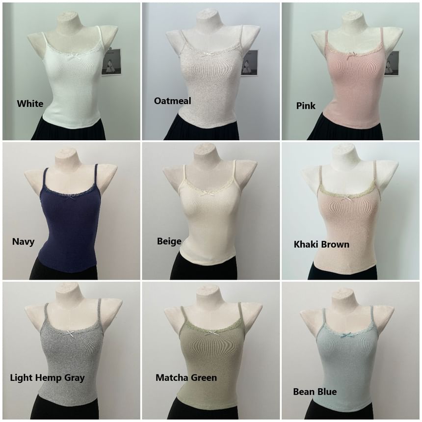 Rosehedge - Cami-top met effen strik en kant