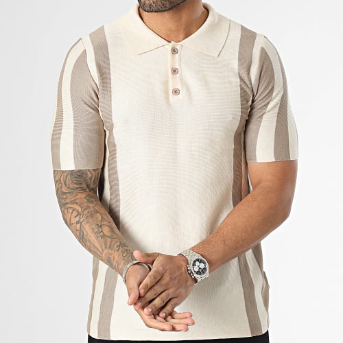 Polo Manches Courtes Beige Taupe
