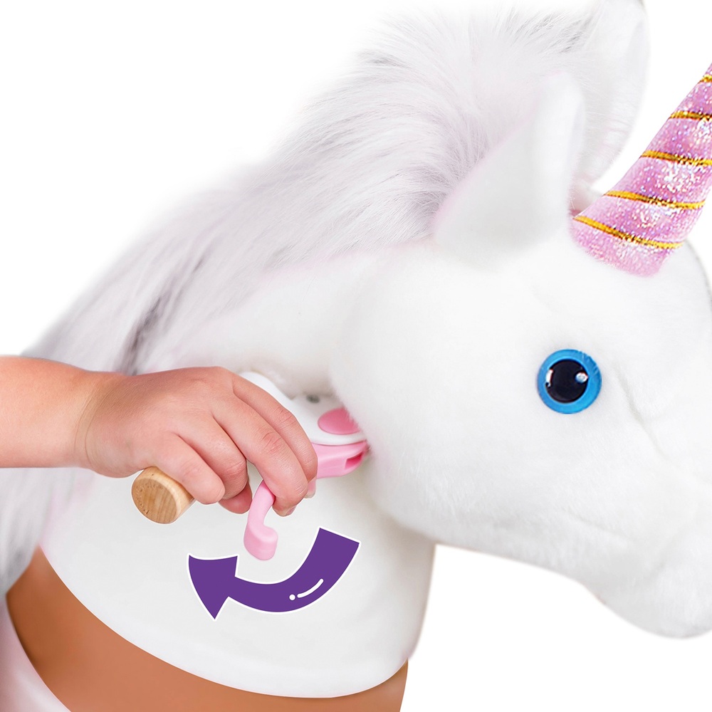 Pony Cycle Weißes Einhorn mit Bremsen und Sound