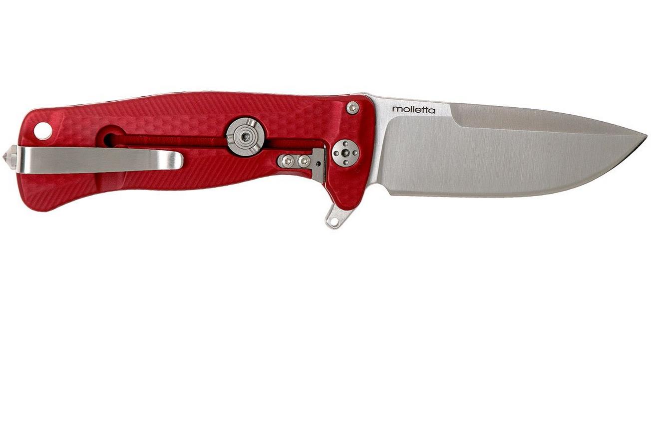 LionSteel SR22A-RS Red Aluminium, Satin Blade