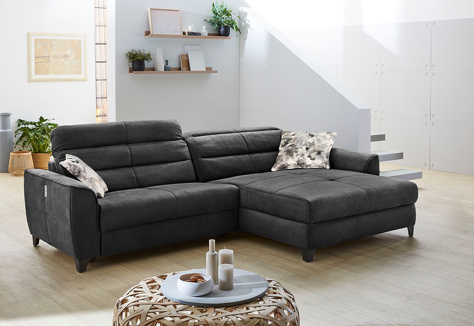 Jockenhöfer Gruppe Ecksofa »Double One L-Form« mit 2x 120cm breiten, elektromotorischen Relaxfunktionen