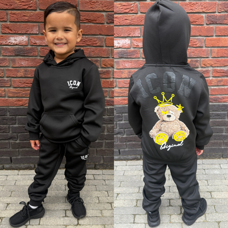 Icon bear crown set - zwart