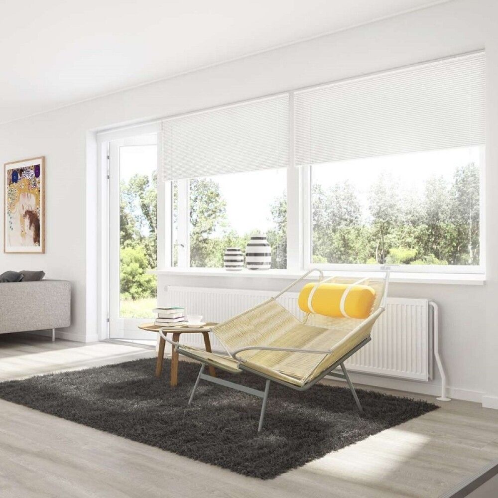 PLISSÉ DEBEL LONDON MED SNORTREKK 80X210CM HVIT