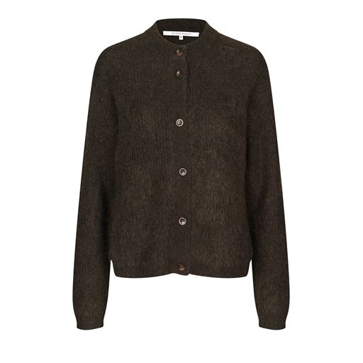 Second Female Brook Knit Rib Cardigan, Mulch, L
