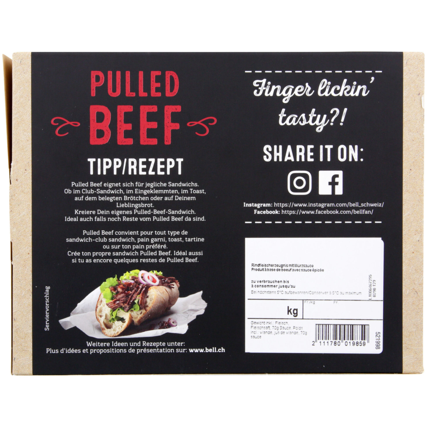 Bell BBQ Pulled Beef ca. 620g