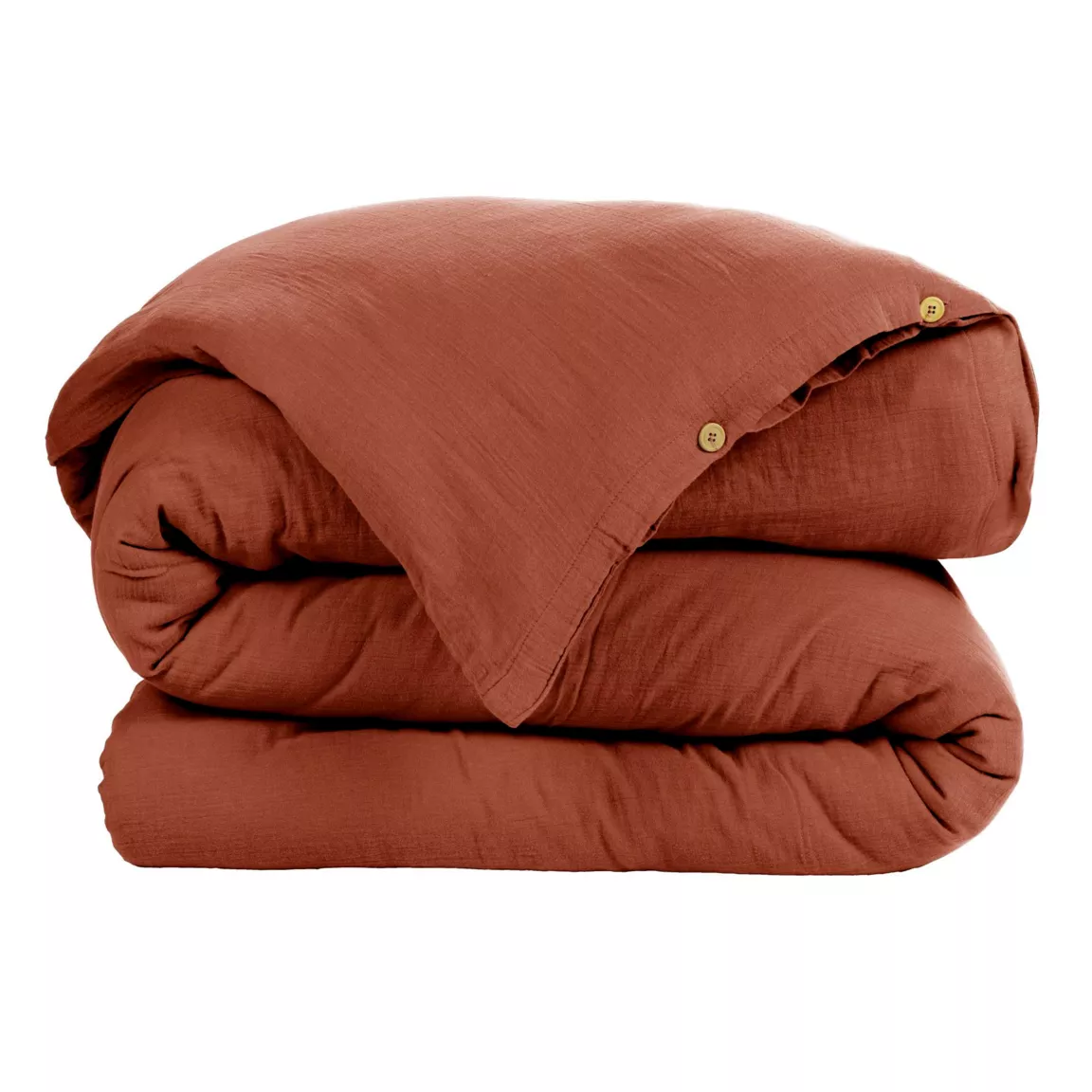 Housse de couette gaze de coton (240 x 220 cm) Gaïa Terracotta