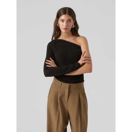 Vero Moda Nara One Shoulder Bluse, Sort, S