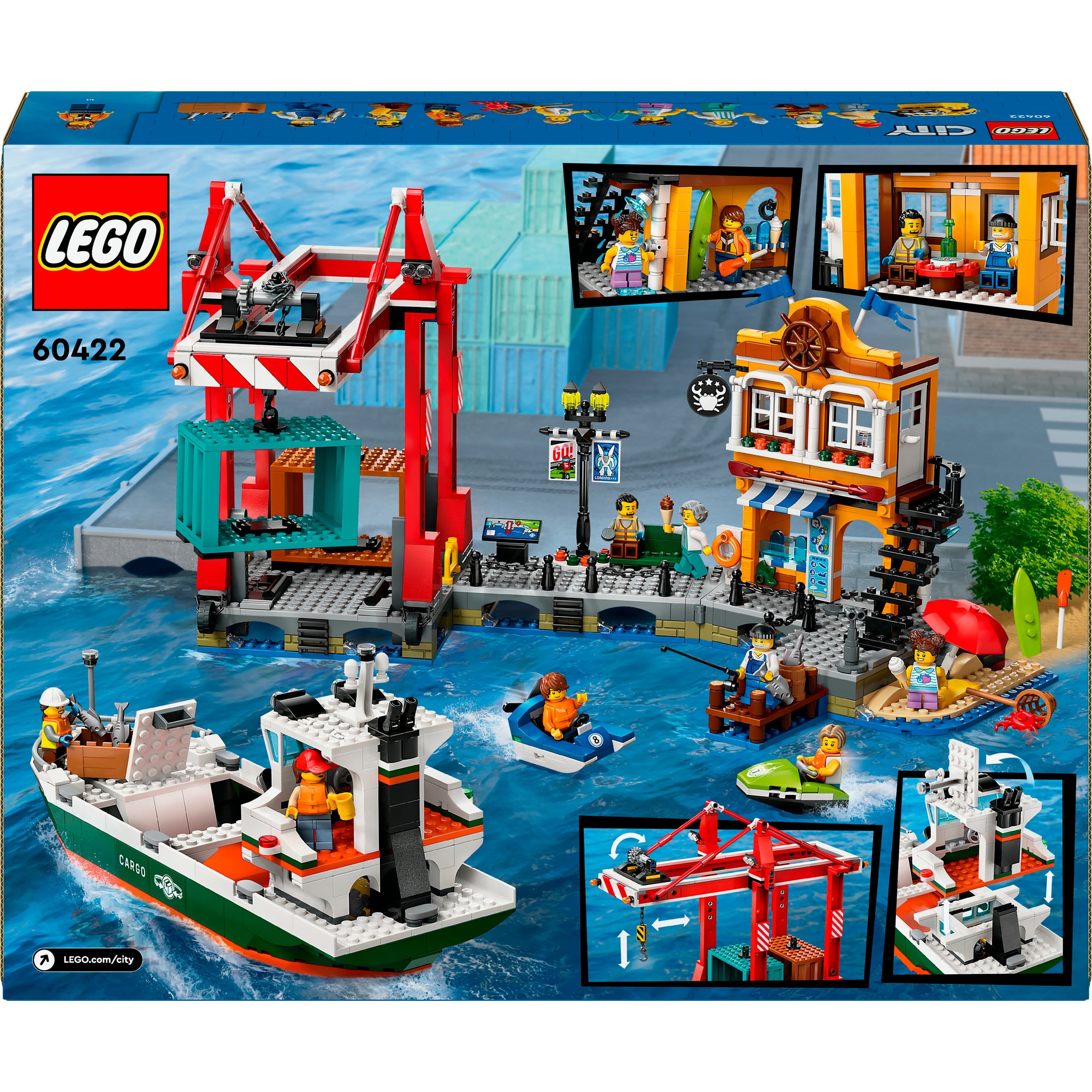 LEGO Konstruktionsspielzeug City Hafen mit Frachtschiff
