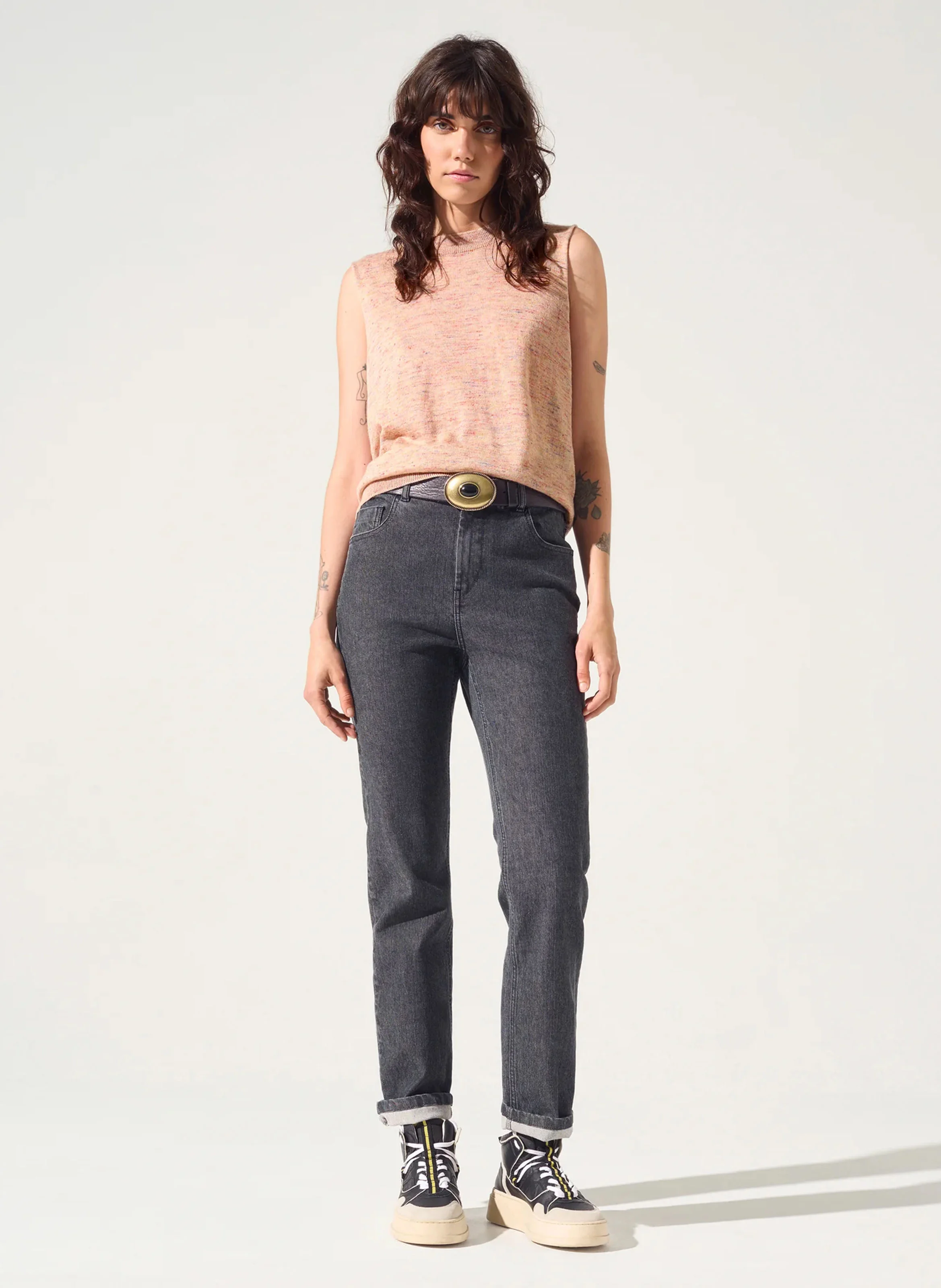 BILLIE - Pull col rond en laine mélangée | Rose