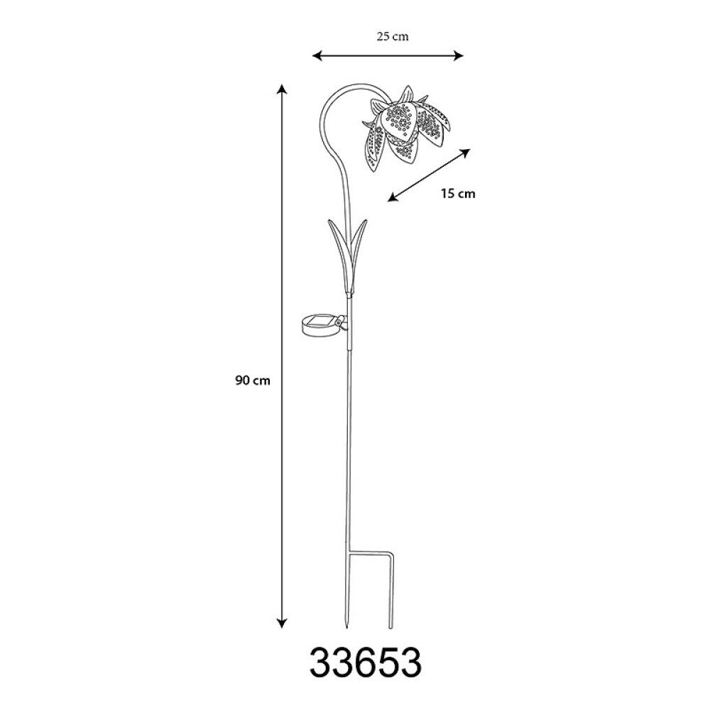 SOLCELLELAMPE GLOBO GLASSKULE BLOMSTER AMBER