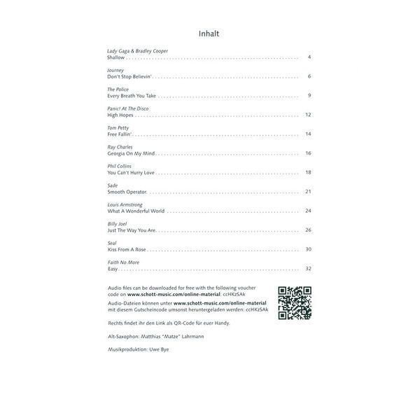 Schott Pop For Alto Saxophone 3