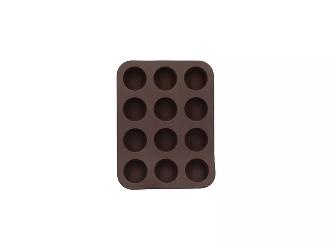 Menastyl - Moule A 12 Mini Muffins 25x19cm En Silicone Marron