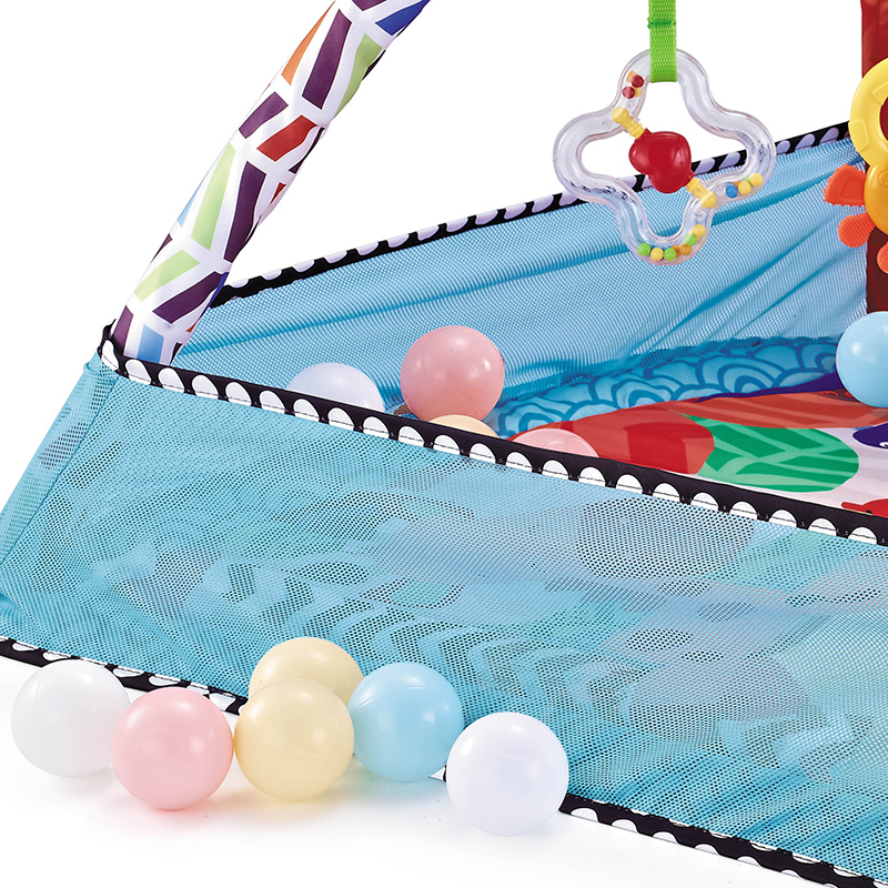 Baby Spielbogen Erlebnismatte Krabbel Decke inkl. Bunte Bälle - Blau