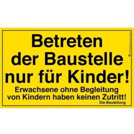 Corvus Baustellenschild für Kinder