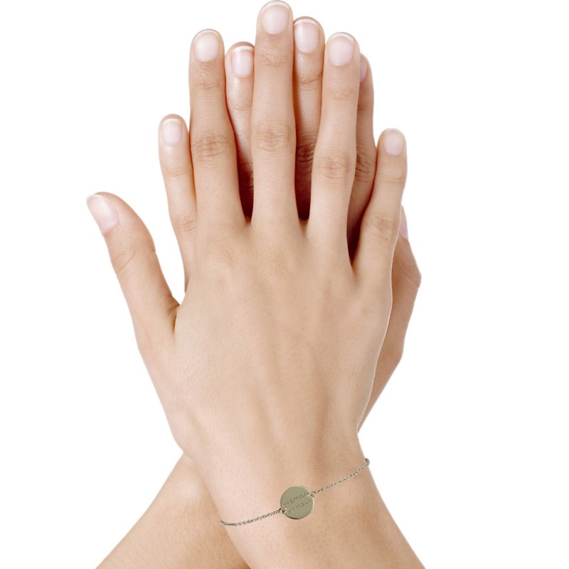 Bracelet Plaqué Or Médaille Ronde Maman d'Amour