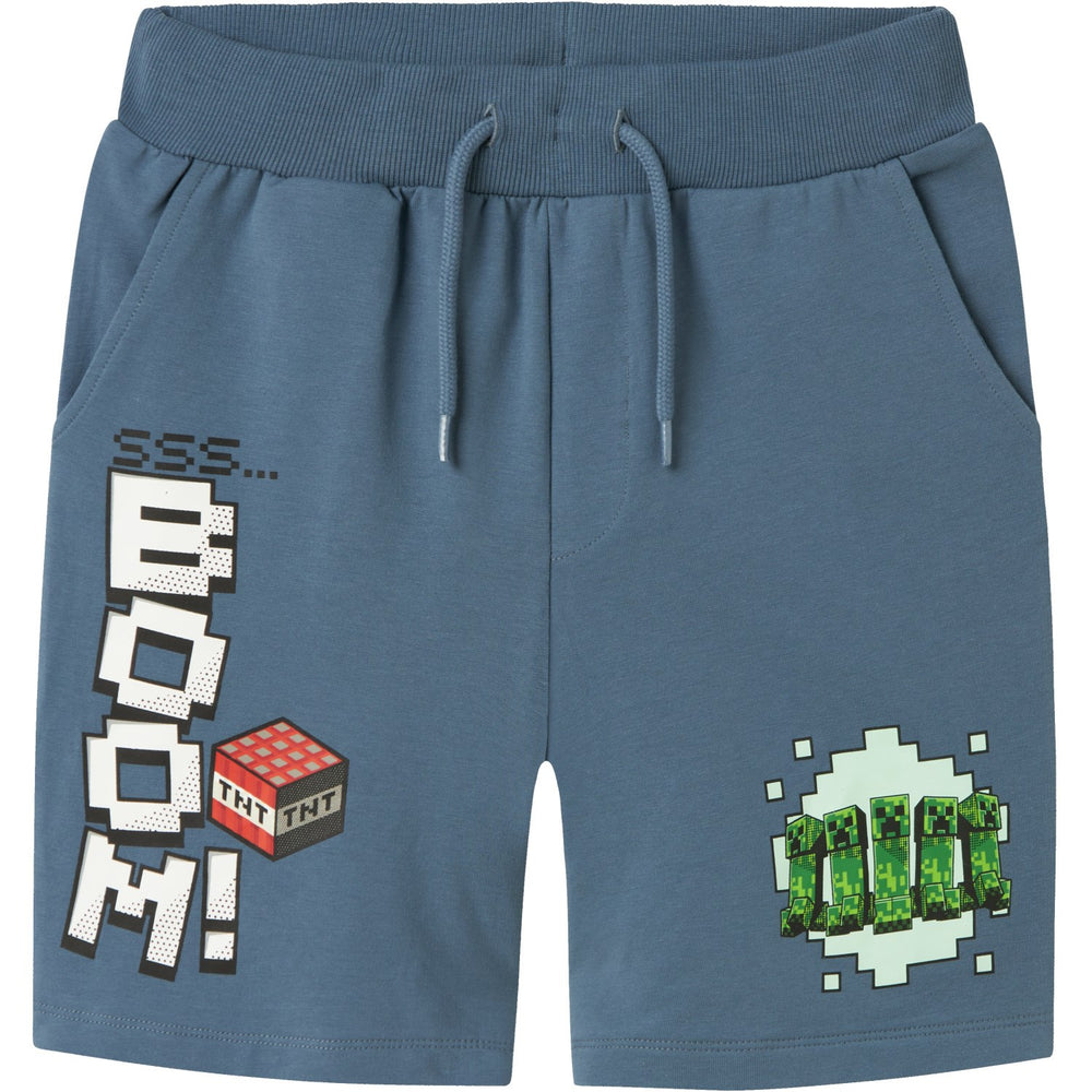 Køb Name It Blue Mirage Mahi Minecraft Regular Sweat Shorts