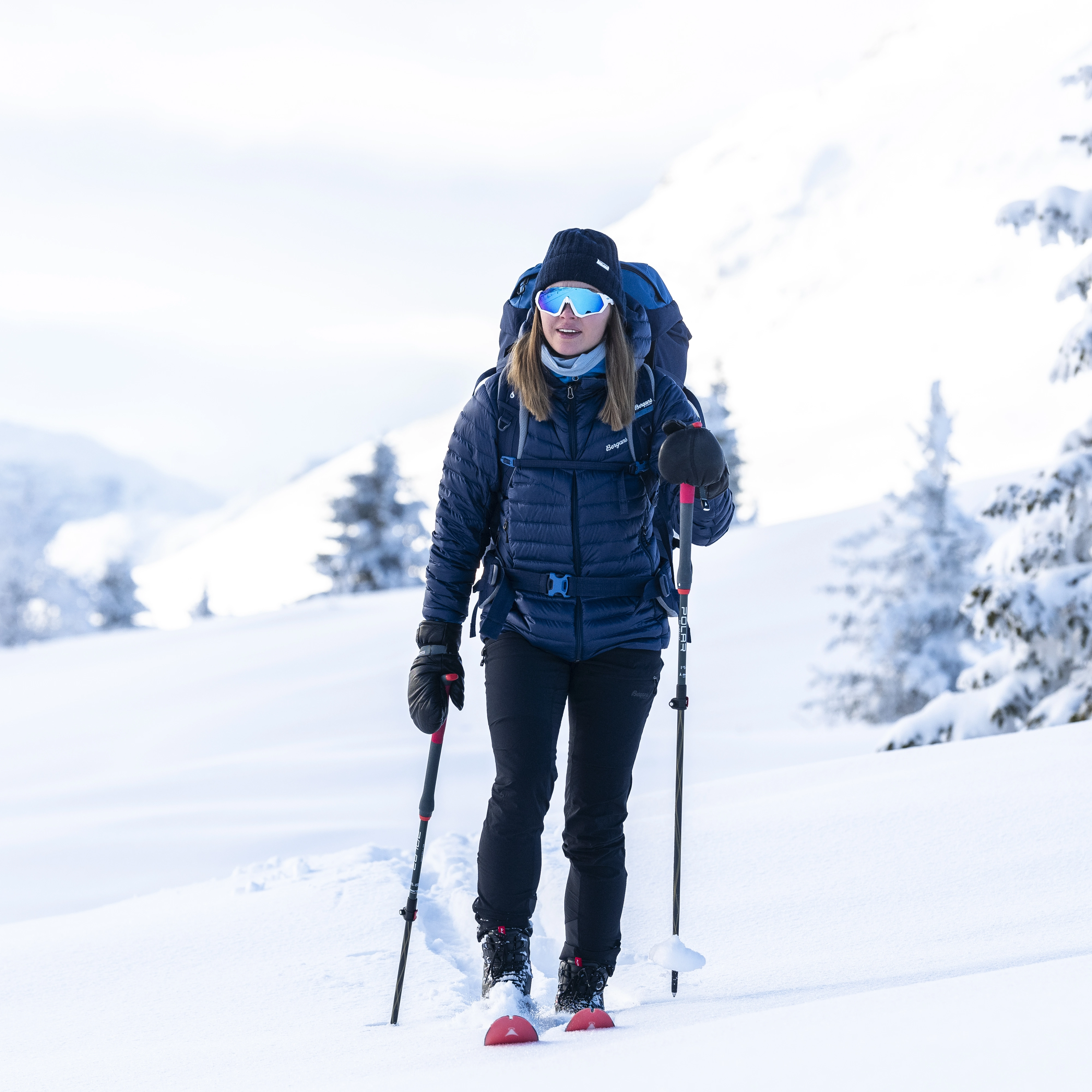 Rabot Light Down Jacket Hood Women Navy Blue