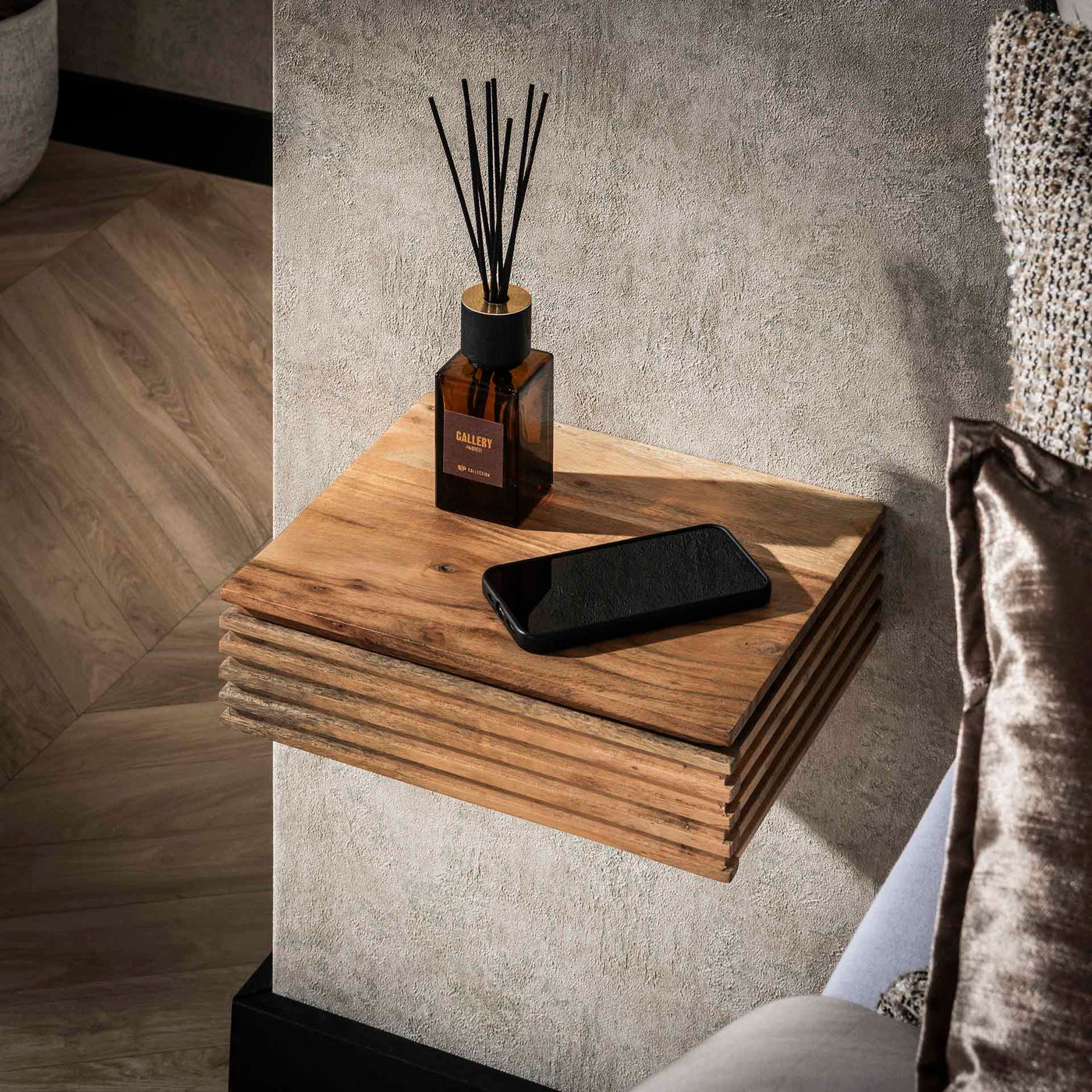 Giga Meubel - Nachtkastje Naturel Acaciahout - Set van 2 - 30x25x8cm
