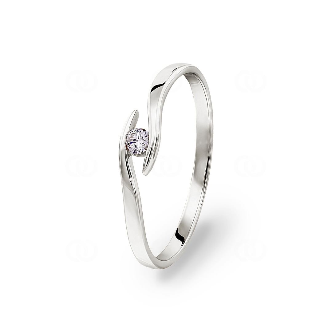 0.05 Karat Diamant Spannring 750/18 K Weissgold