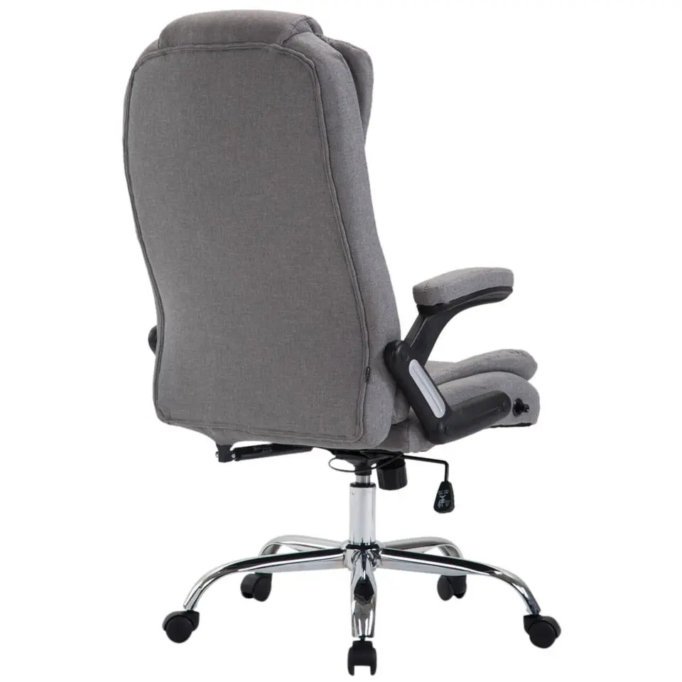 CLP Bureaustoel Thor chroom Frame - Stof - grijs