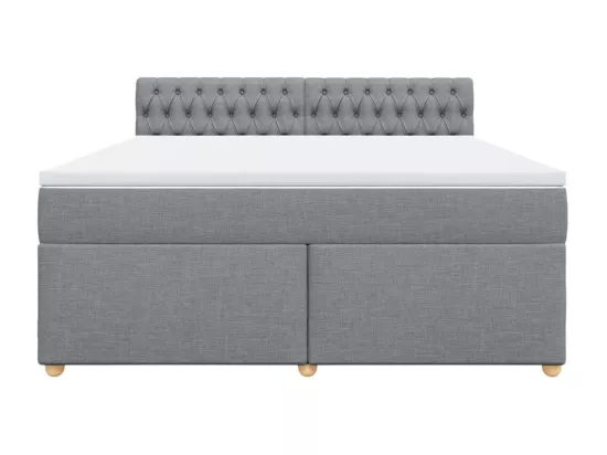 Sommier à lattes de lit avec matelas Gris clair 180x200cm Tissu