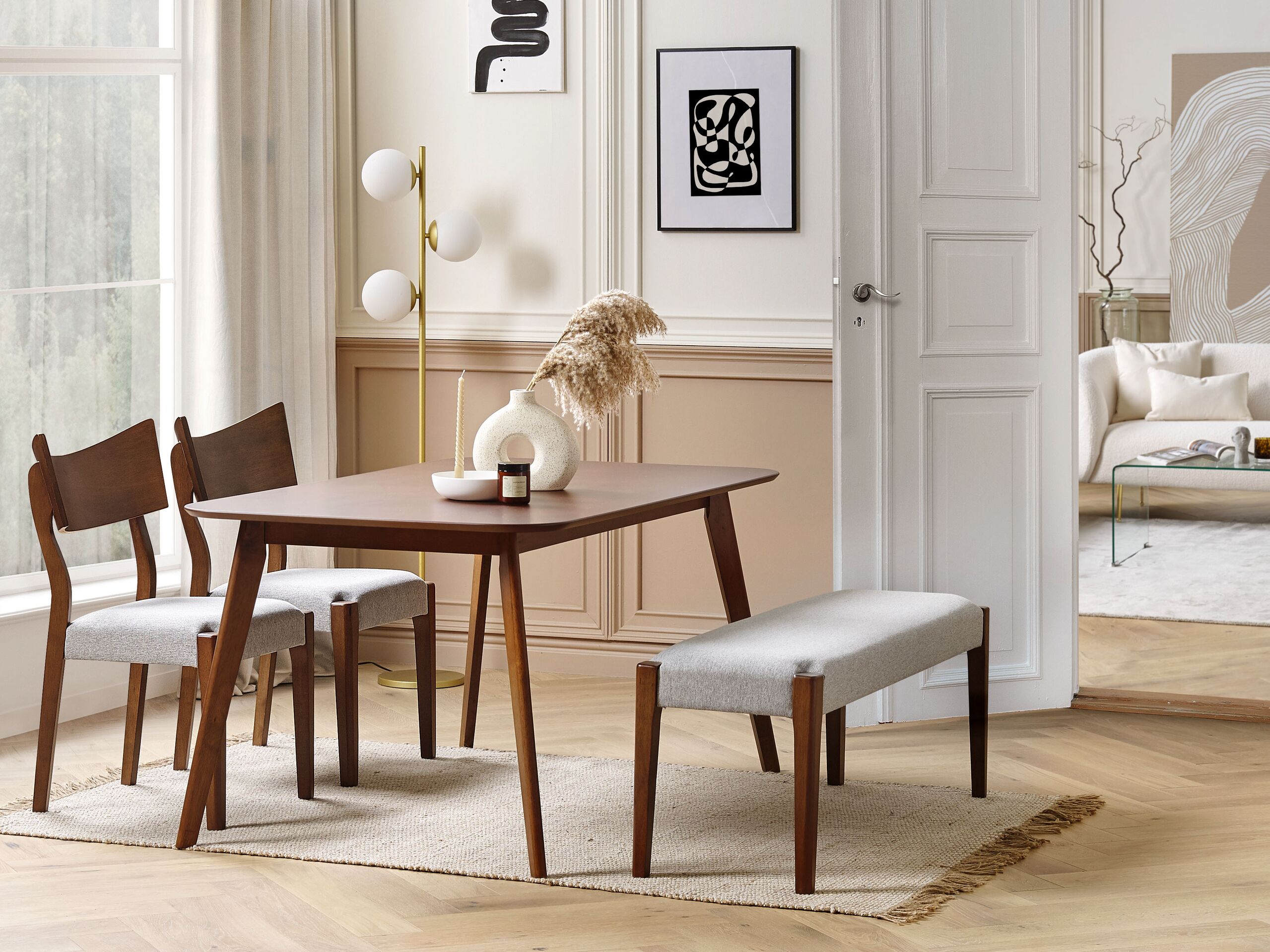 Beliani - EPHRATA - Eettafel - Donkere houtkleur - 90 x 150 cm - MDF