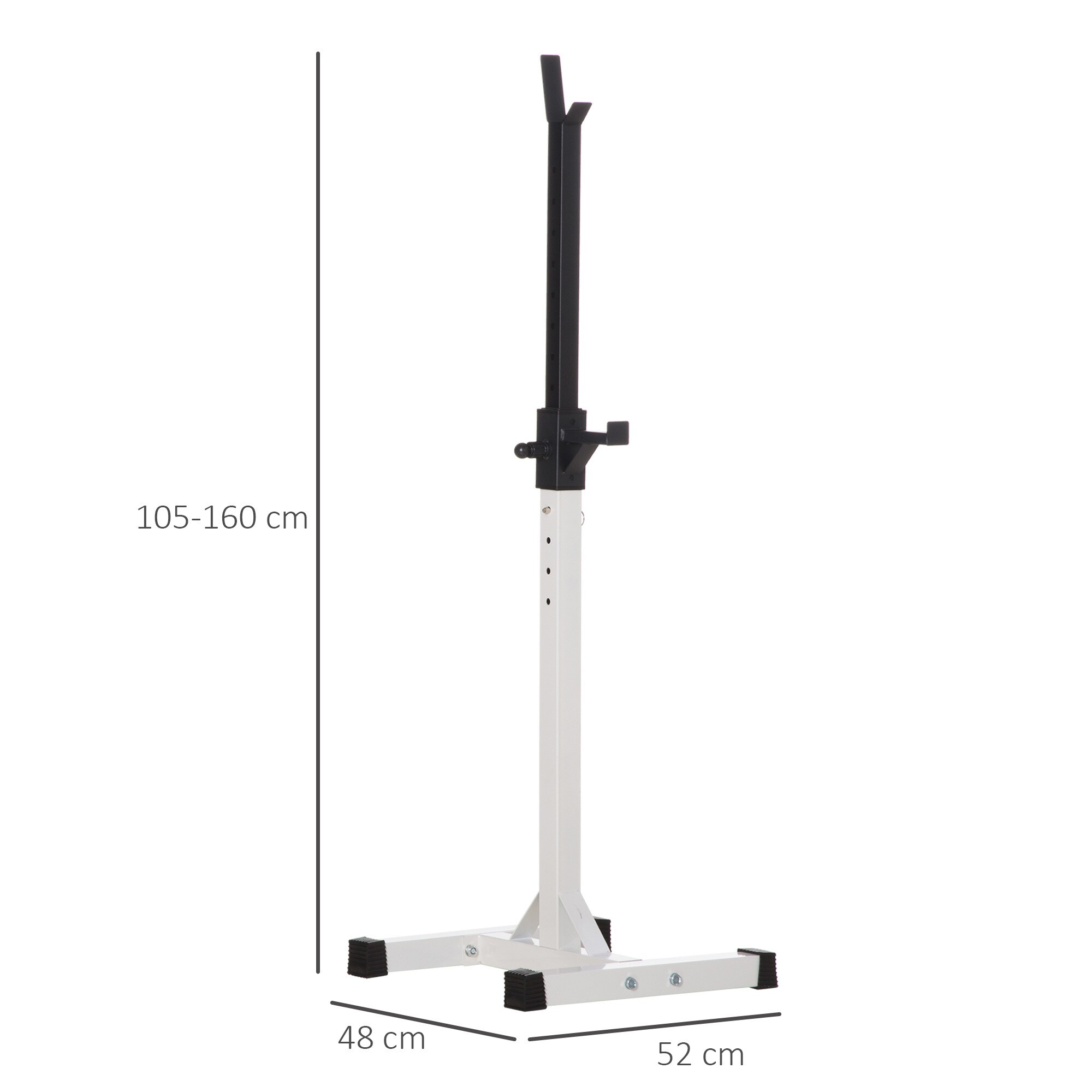 HOMCOM Hantelständer mit Stahlrahmen schwarz, weiß 52L x 48B x 105-160H cm