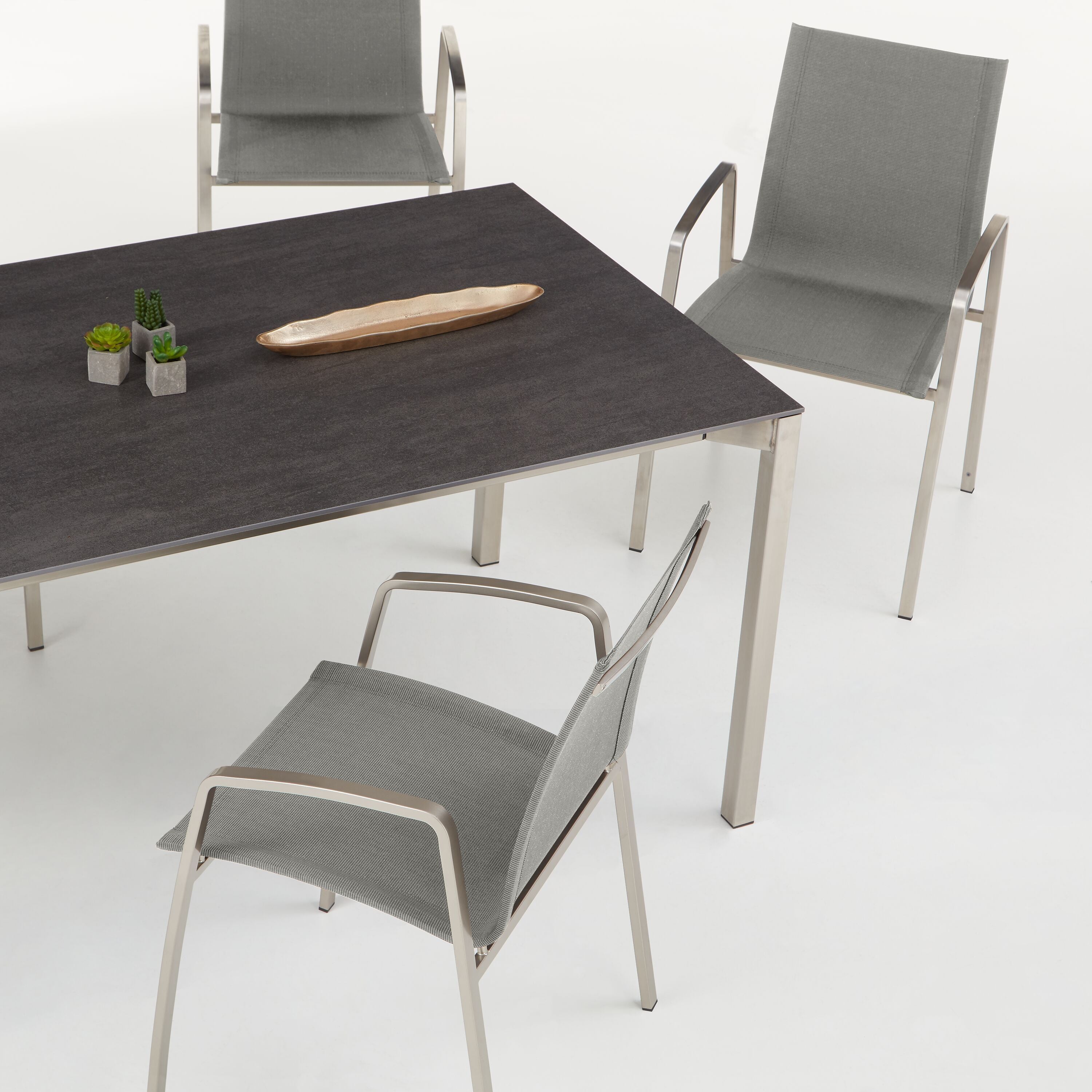 MALO Stuhl - Edelstahl / B: 54.0 cm x T: 53.0 cm x H: 87.0 cm