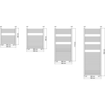 Haceka design radiator Sahara wit opbouw 56 x 53 cm